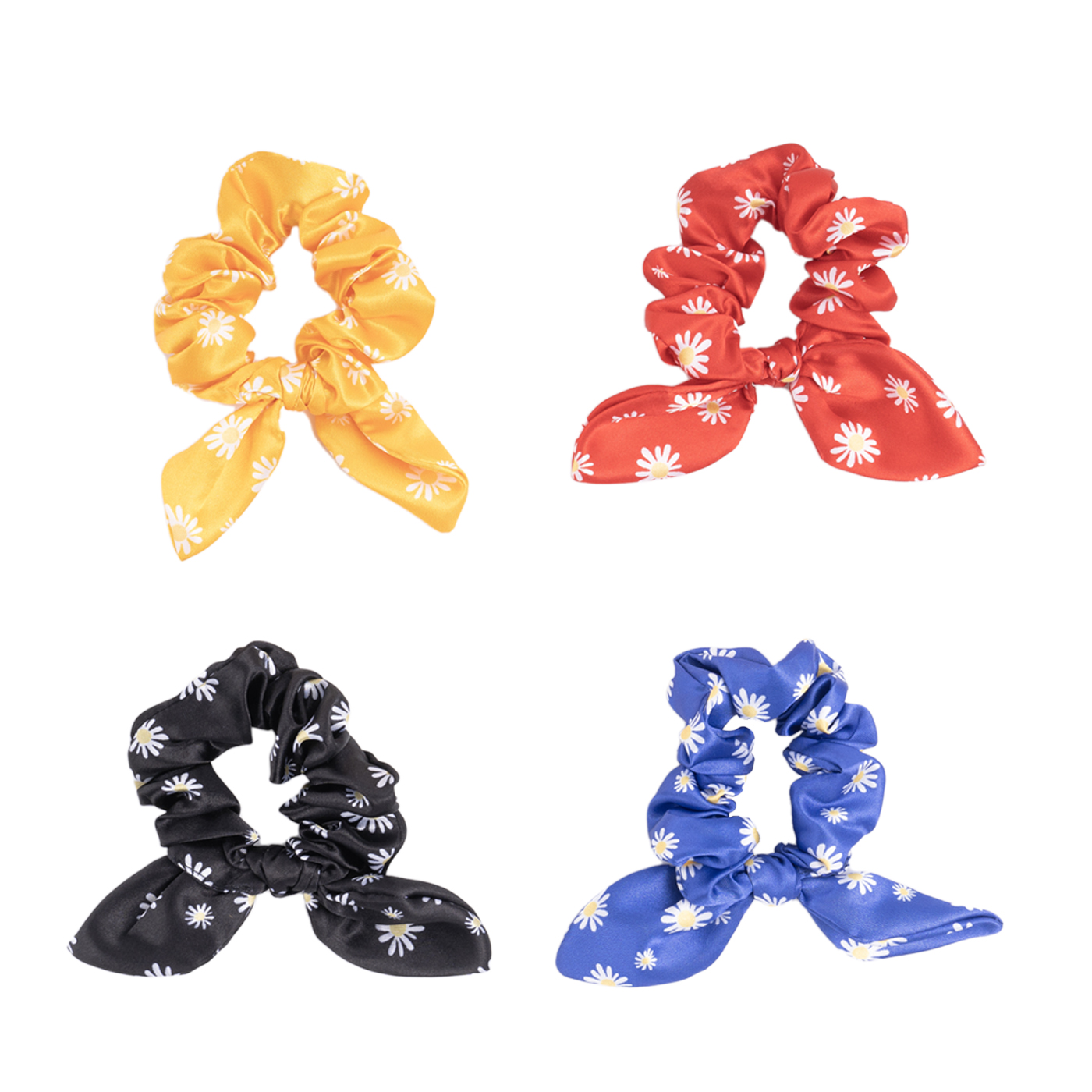 Satin Scrunchie Hair Tie With Bow2