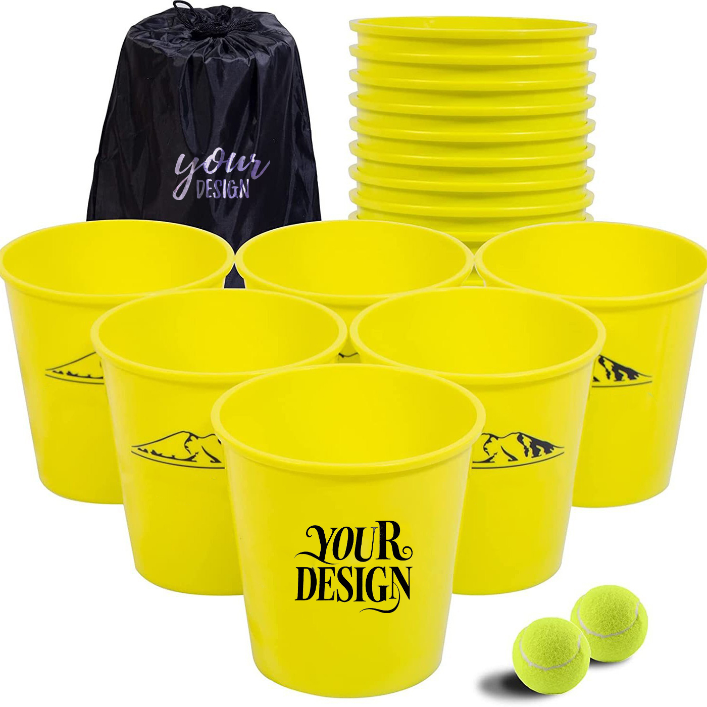 Custom Yard Pong BucketBall Game Set