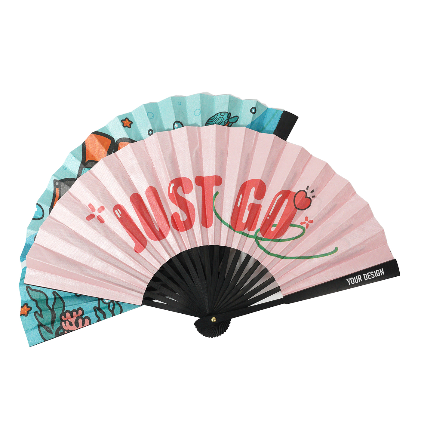 Vintage Retro Fabric Hand-held Fans 1