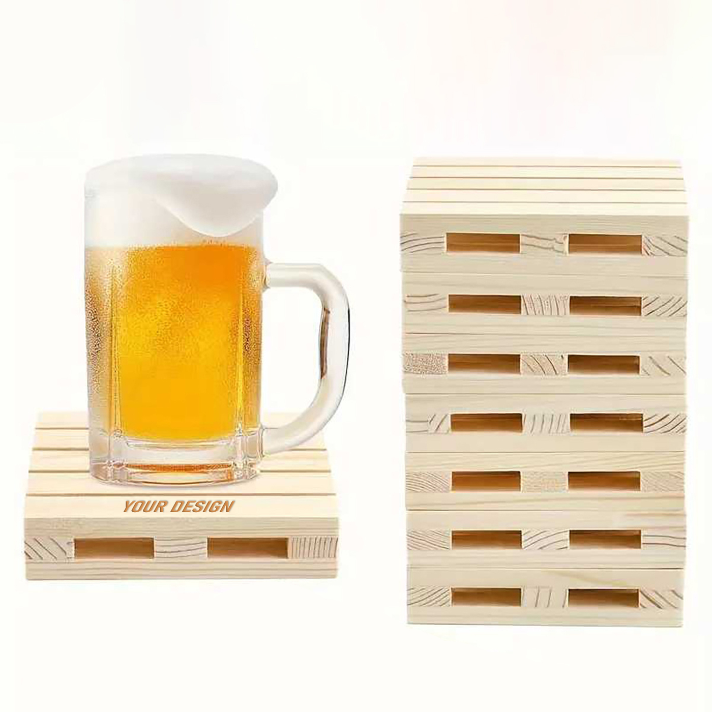 Square Wooden Pallet Coasters