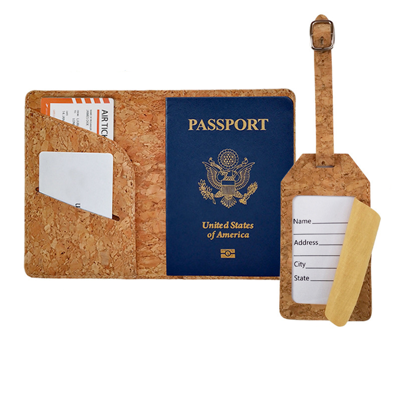 Cork Passport Holder And Luggage Tag Set