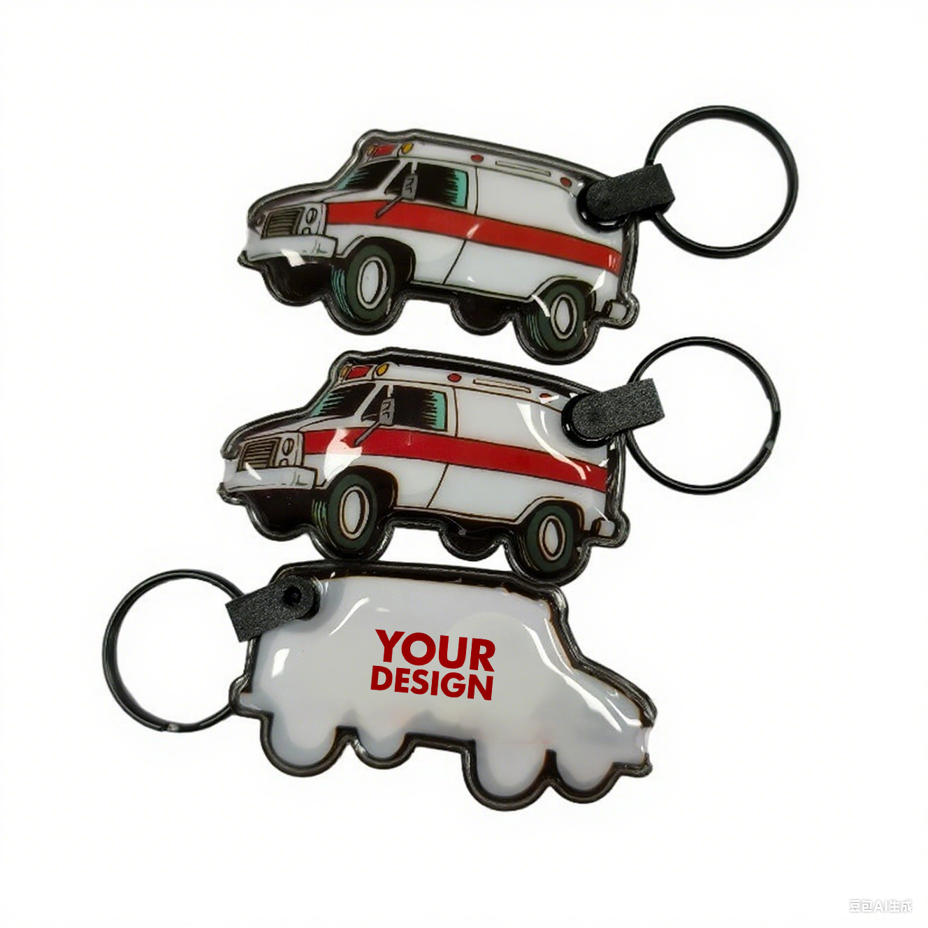 Customizable LED Plastic Keychains