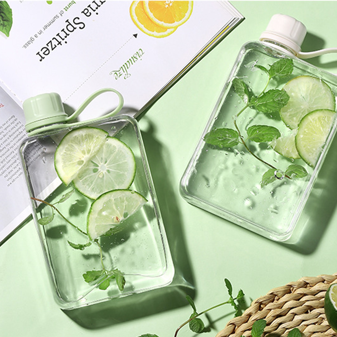 500ML Plastic Flat Water Bottle2