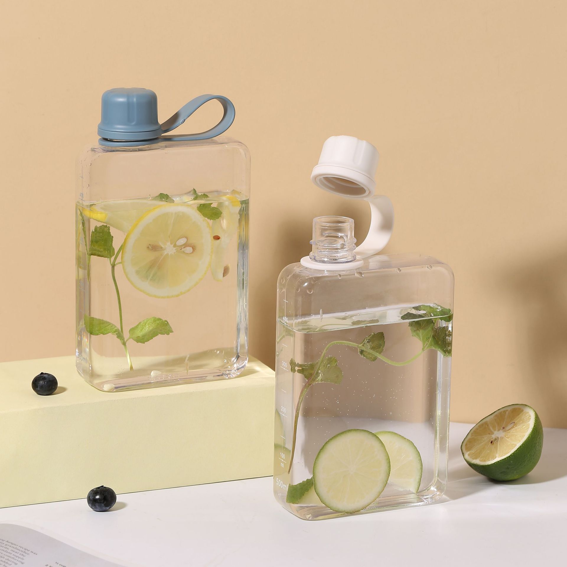 500ML Plastic Flat Water Bottle3