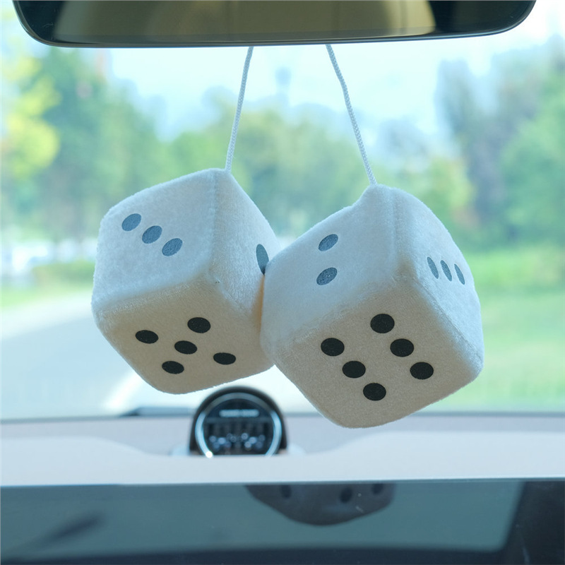 Fuzzy Plush Dice With Dots