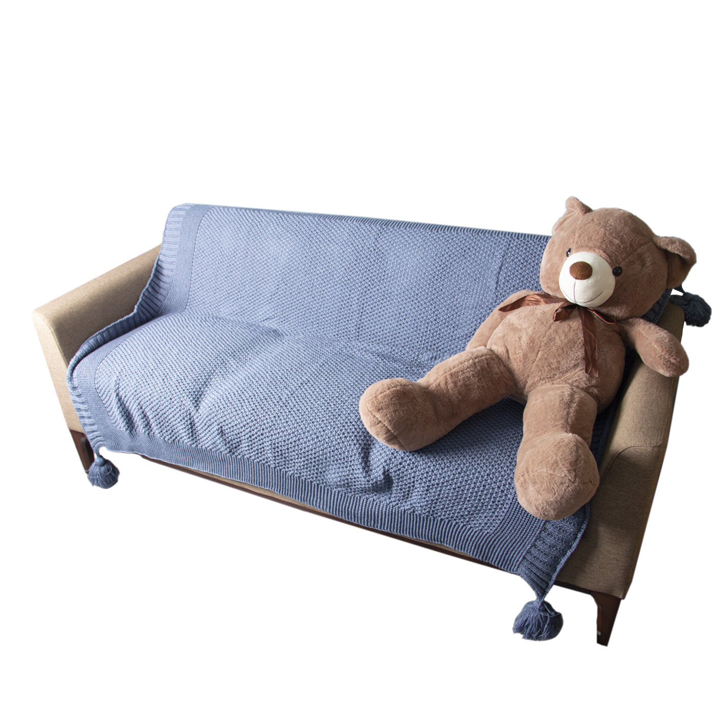 Soft Knitted Throw Blanket With Tassels2