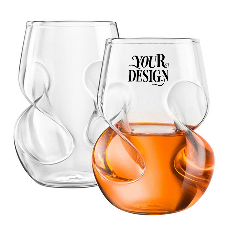 Stemless Glass Wine Glasses 
