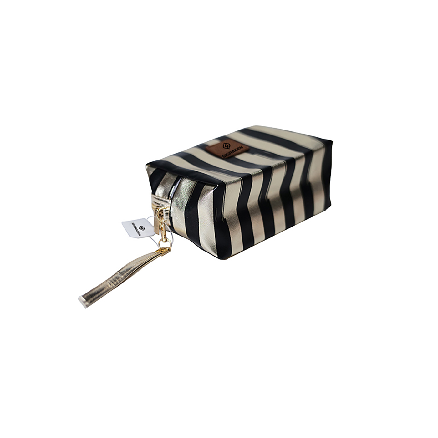 Color Block Striped Make Up Bag1