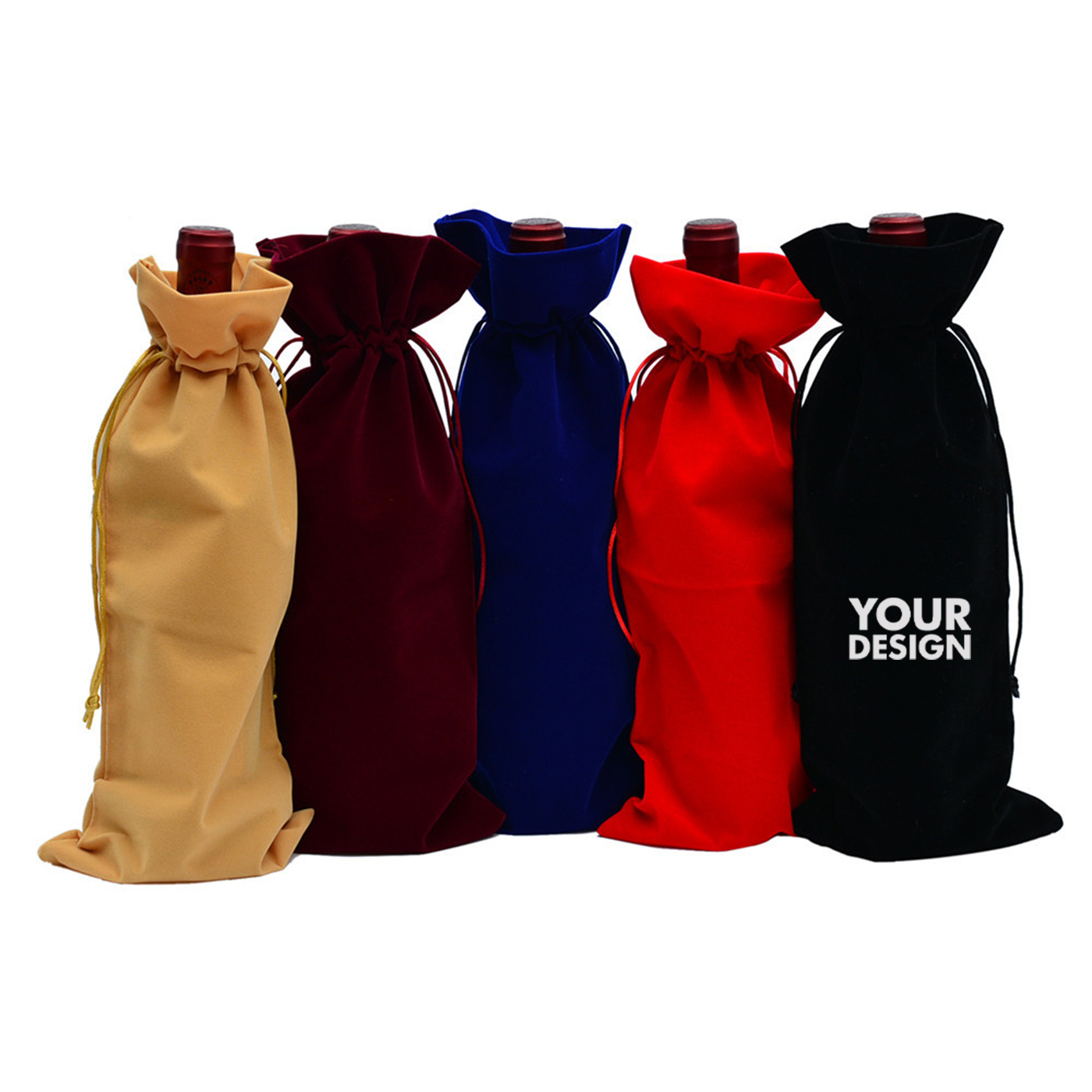 Custom Printed Velvet Wine Bag