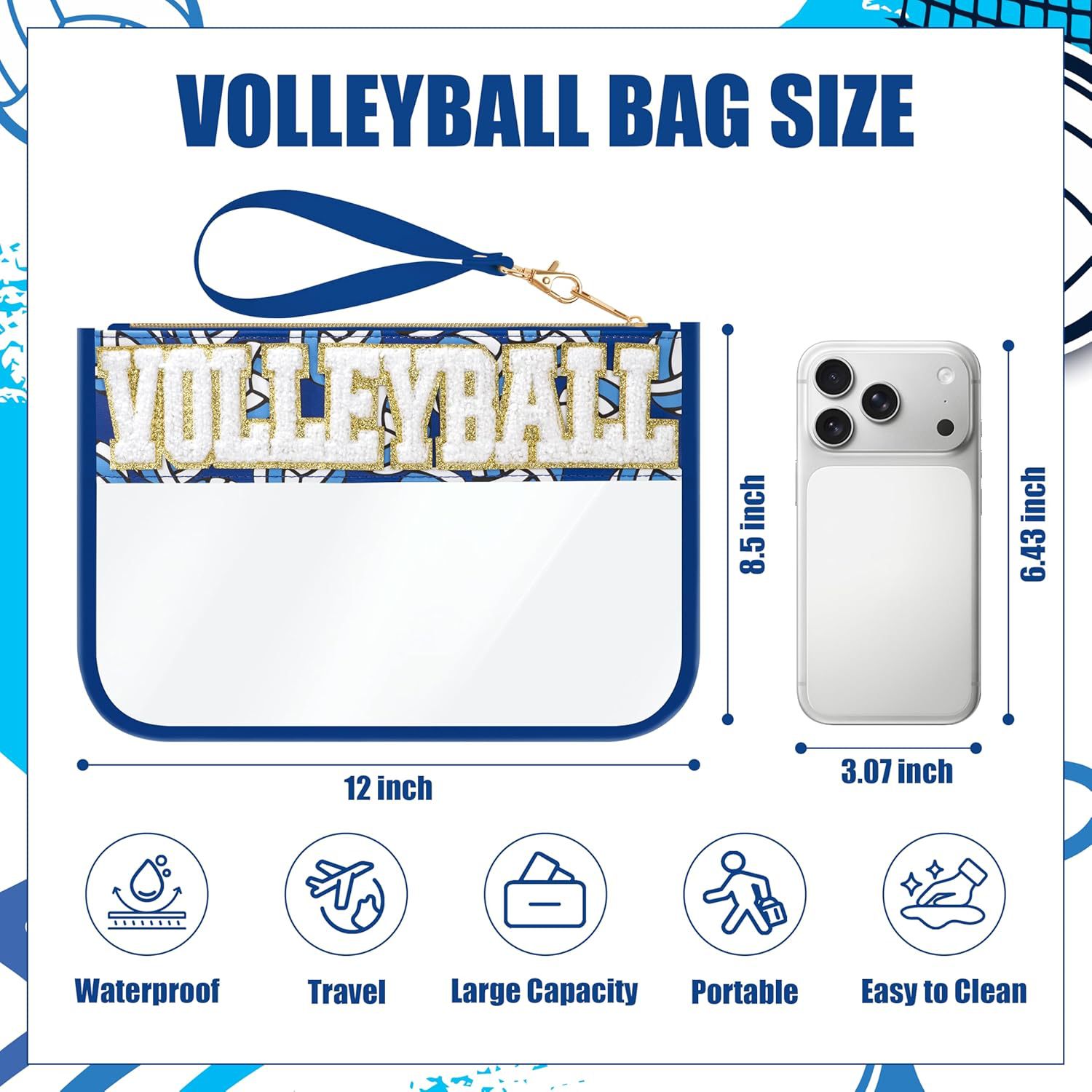 Chenille Letters Patch Makeup Travel Bag3