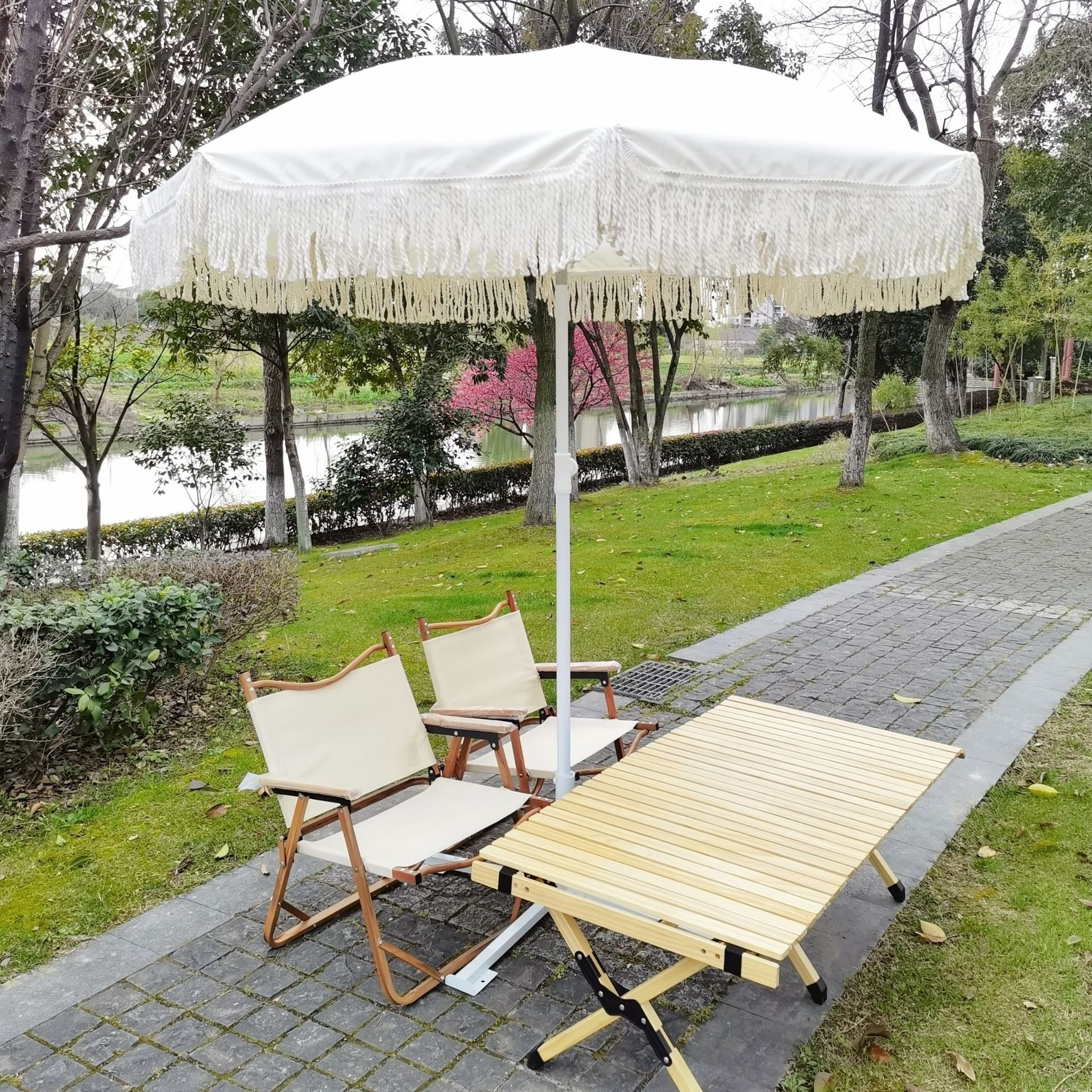 Fringe Tassel Patio Umbrella3