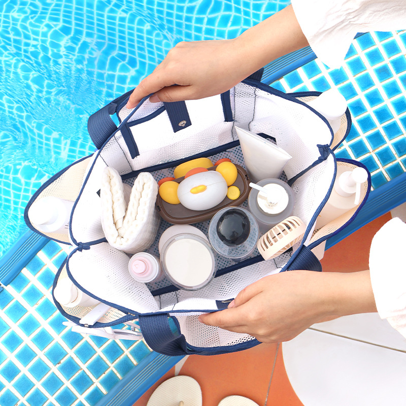 Large Capacity Beach Bag With Multiple Pockets1