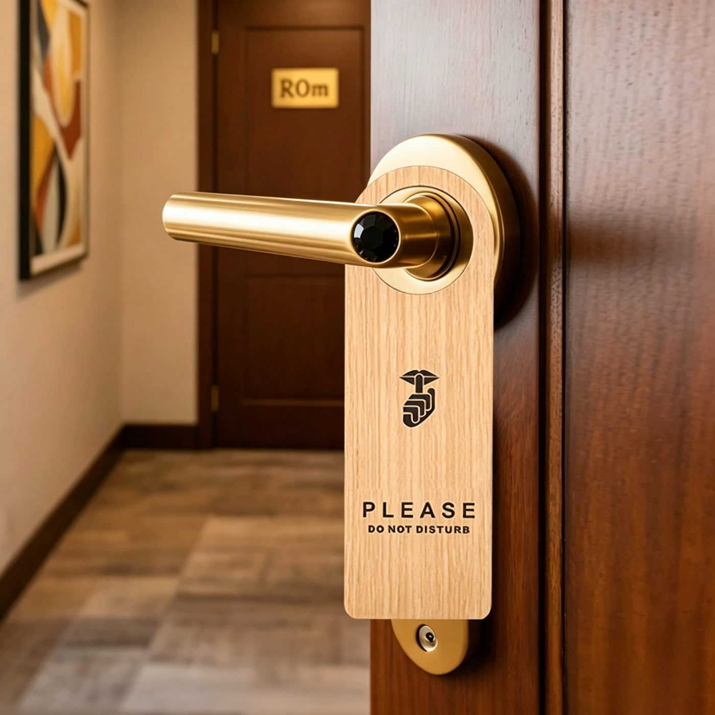 Double Sided Wooden Hotel Door Hanger3