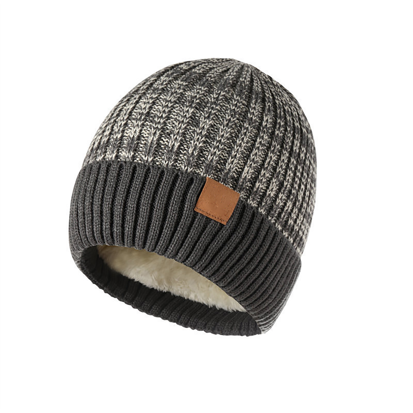 Custom Thick Fleece Knitted Winter Beanie Hat1