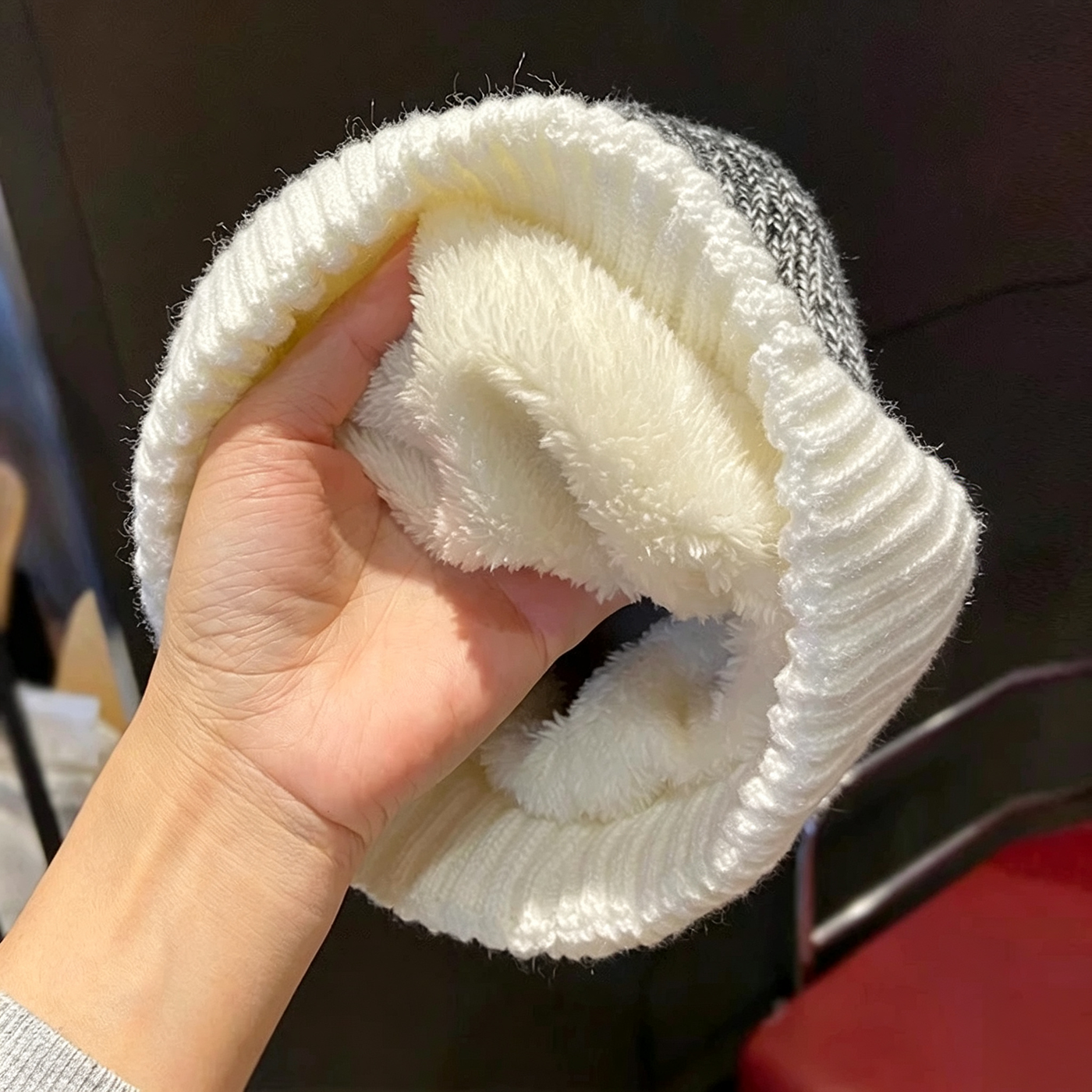 Custom Thick Fleece Knitted Winter Beanie Hat3