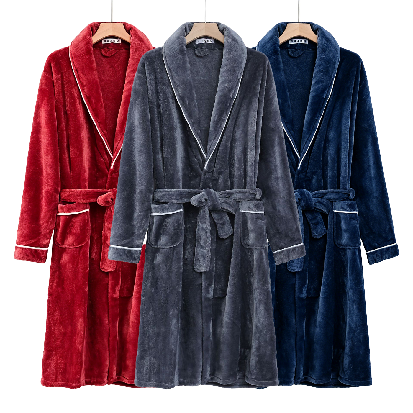 Custom Soft Flannel Bathrobe2