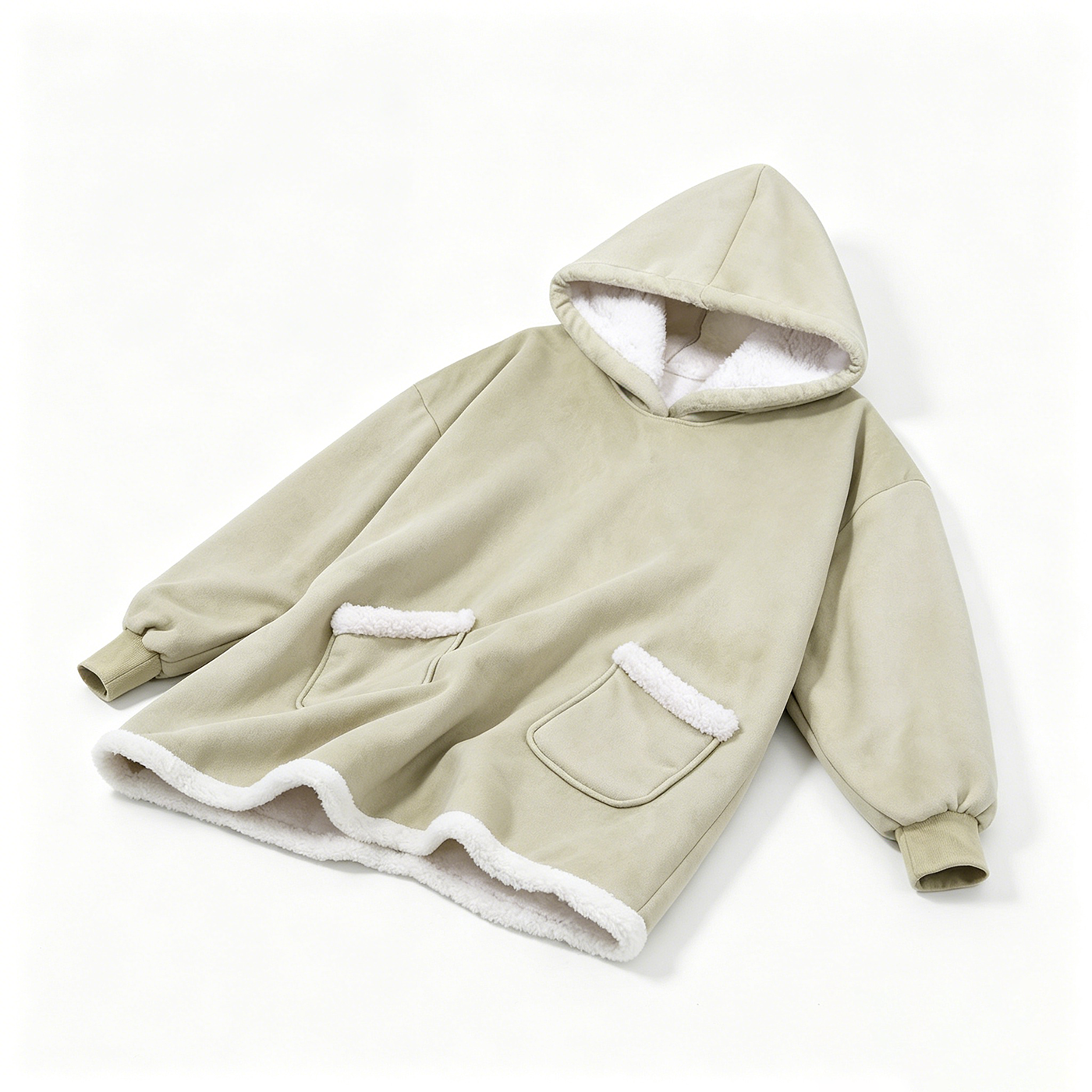 Oversized Hooded Flannel Sweatshirt Blanket2