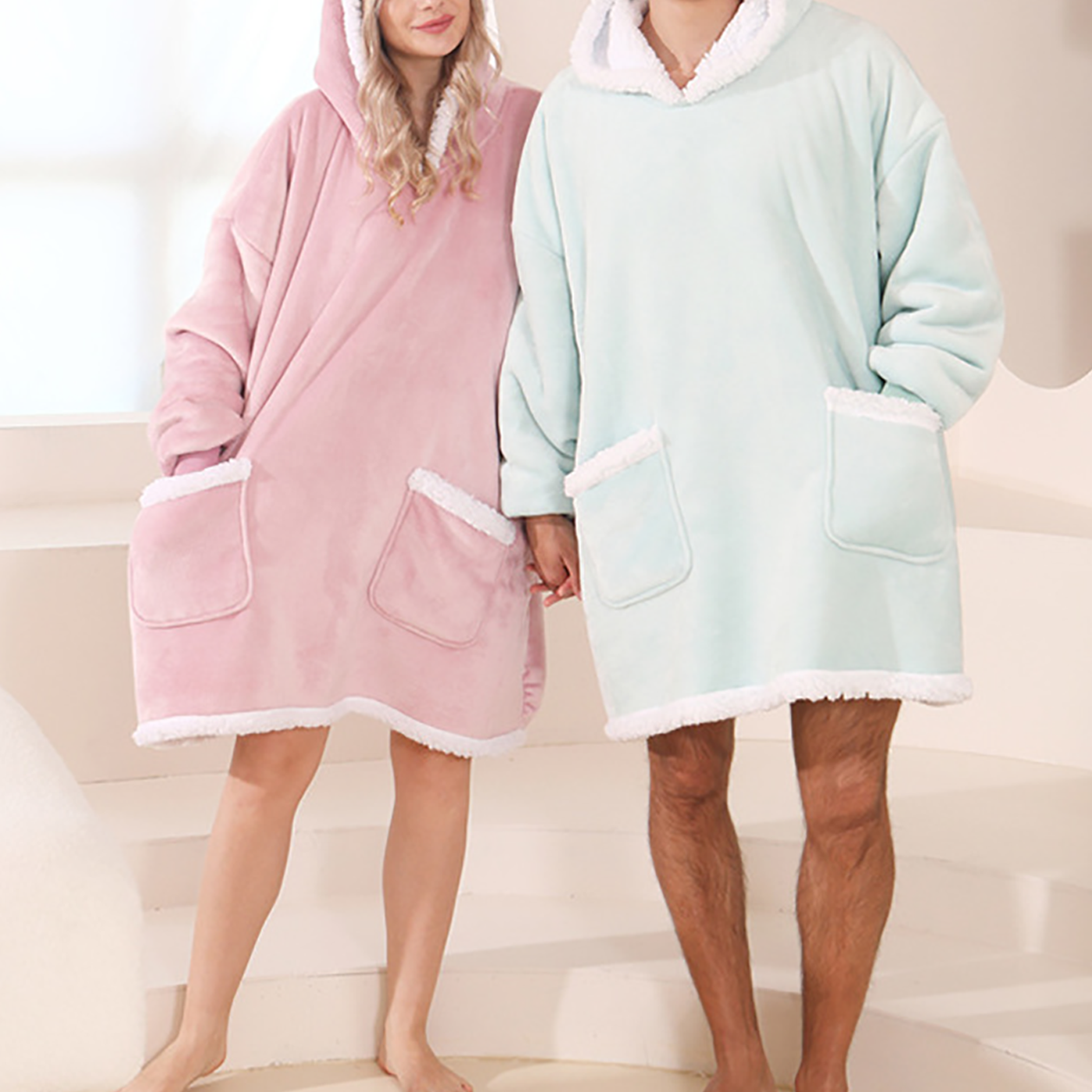 Oversized Hooded Flannel Sweatshirt Blanket3