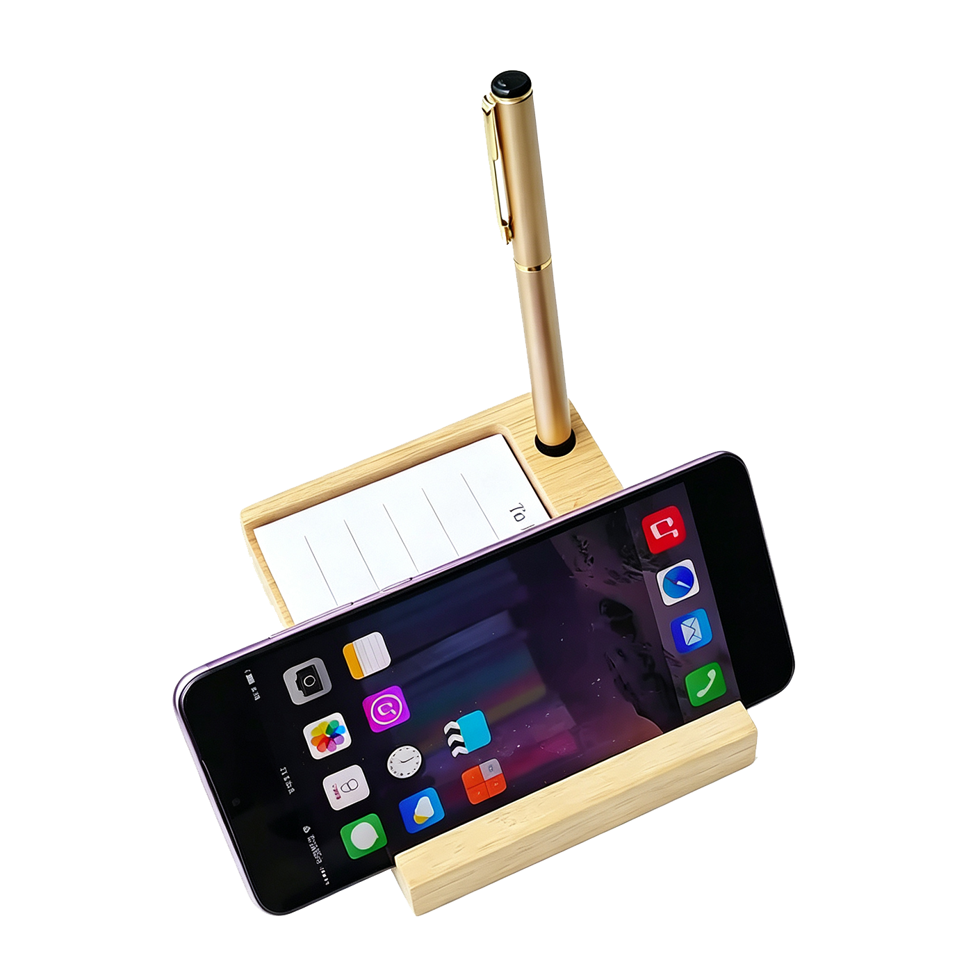 Bamboo Multi Function Desk Organizer Set2