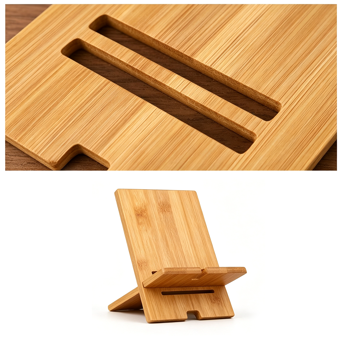 Custom Bamboo Wood Phone Stand Holder2
