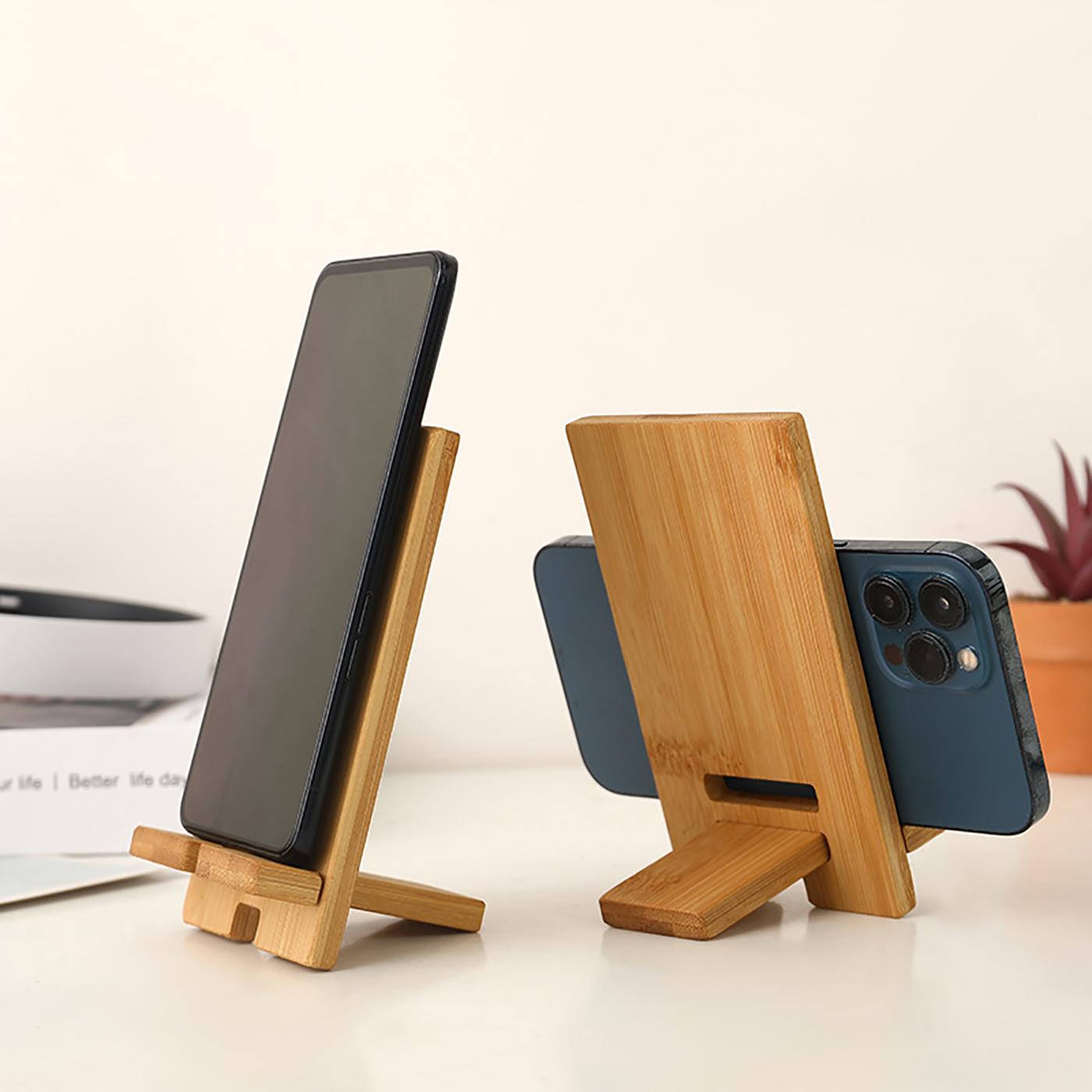 Custom Bamboo Wood Phone Stand Holder3