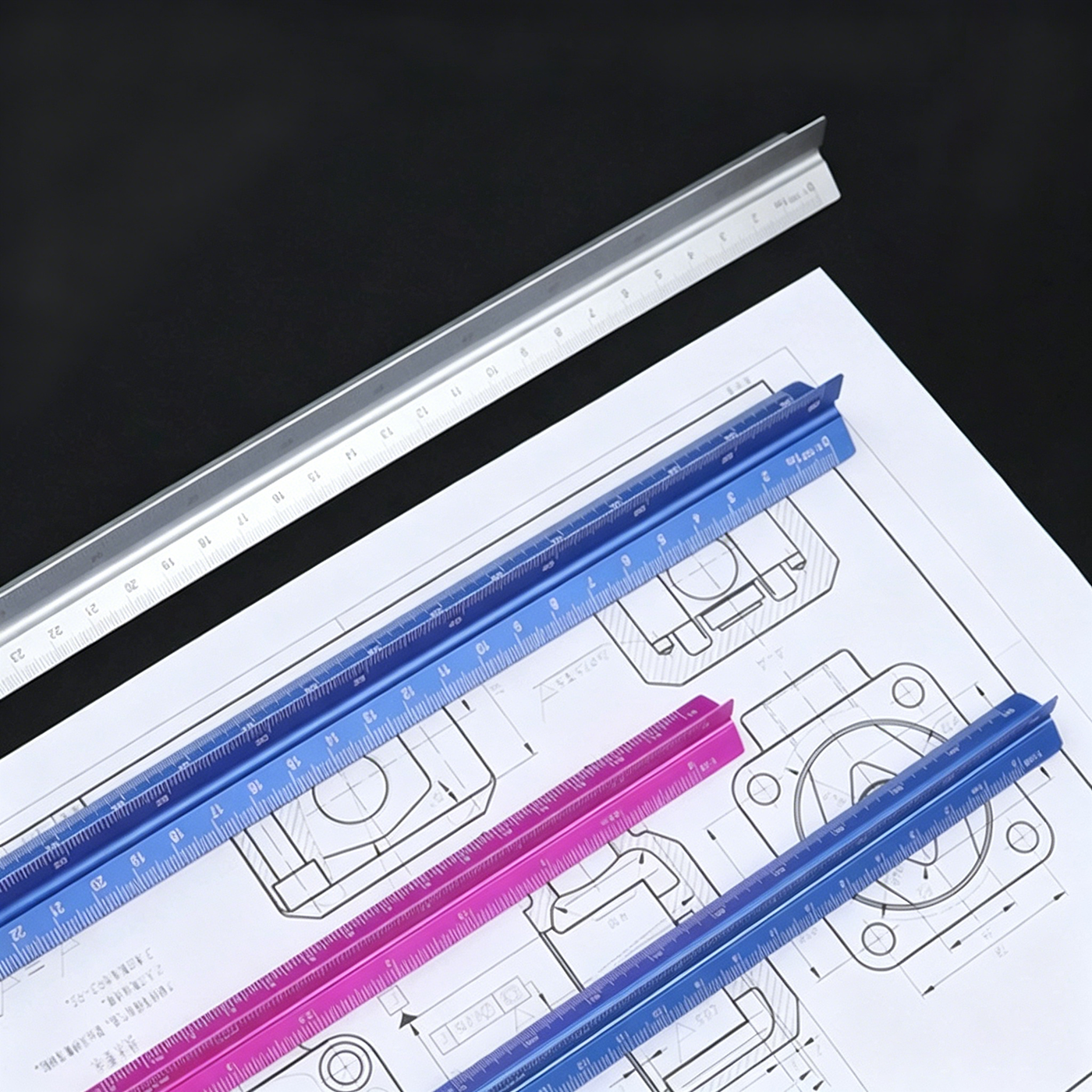 Aluminum Alloy Triangular Scale Ruler1