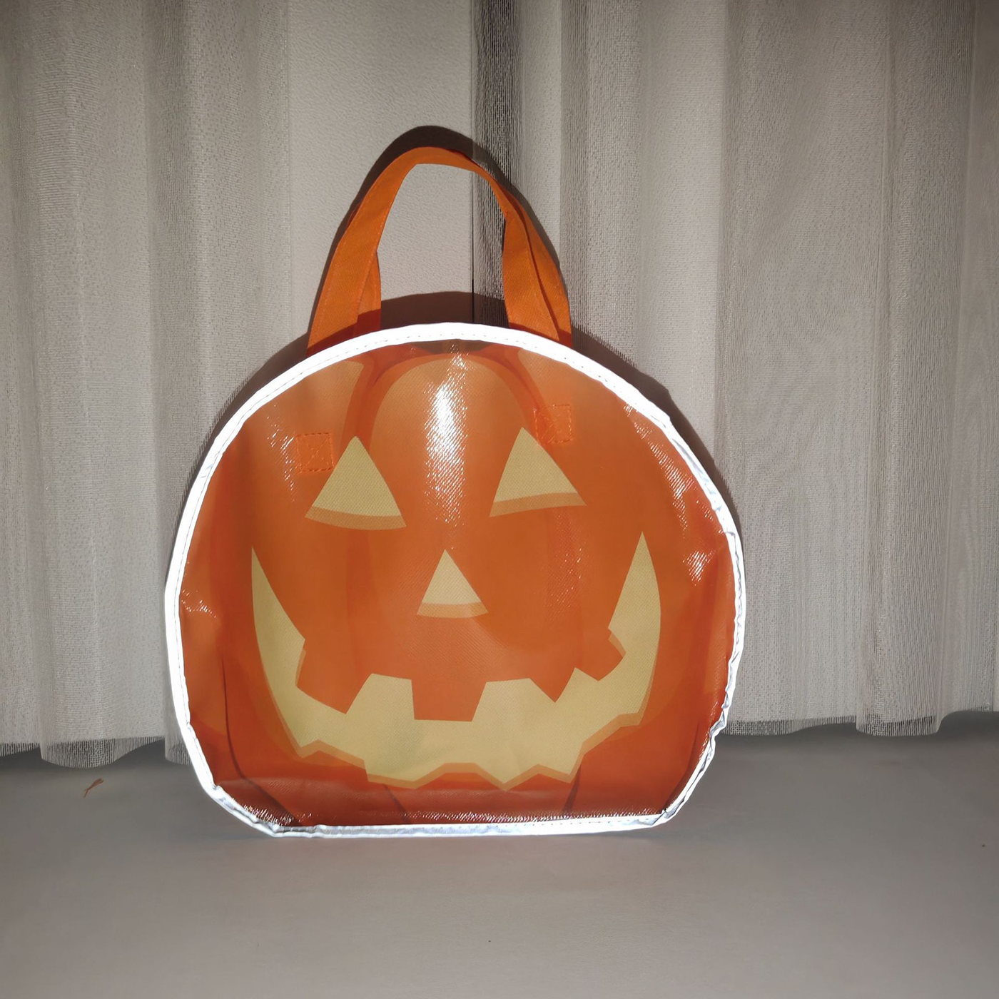 Reflective Halloween Pumpkin Non-Woven Tote Bag3