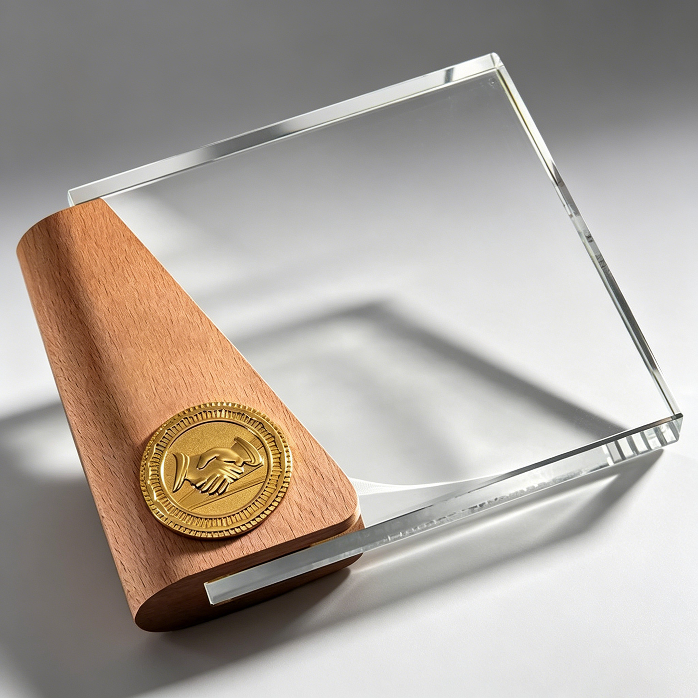 Crystal Trophy With Wooden Base2
