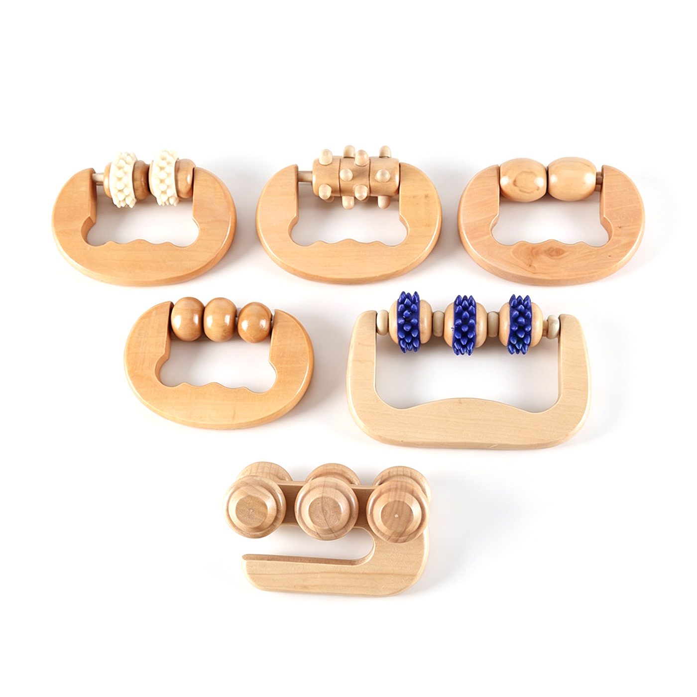 Custom Wooden Hand Held Body Massage Roller2