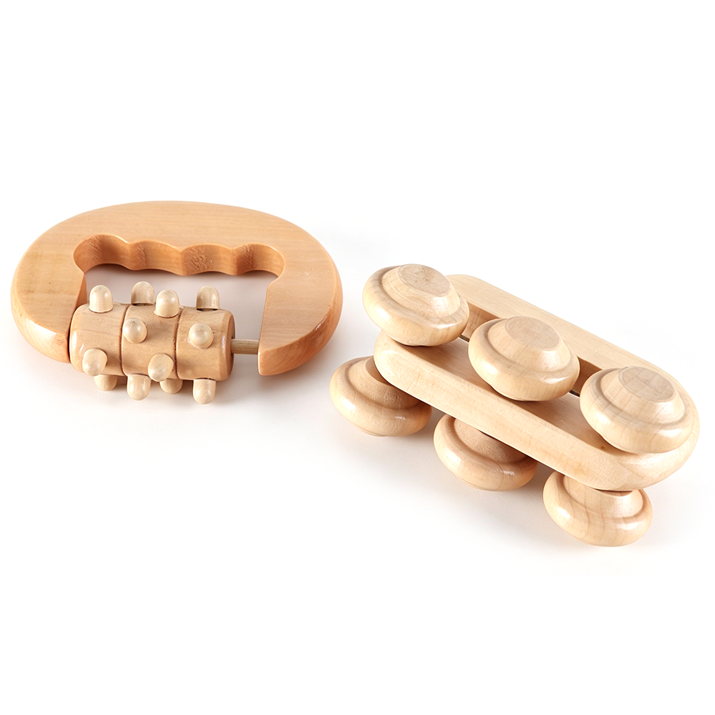 Custom Wooden Hand Held Body Massage Roller3