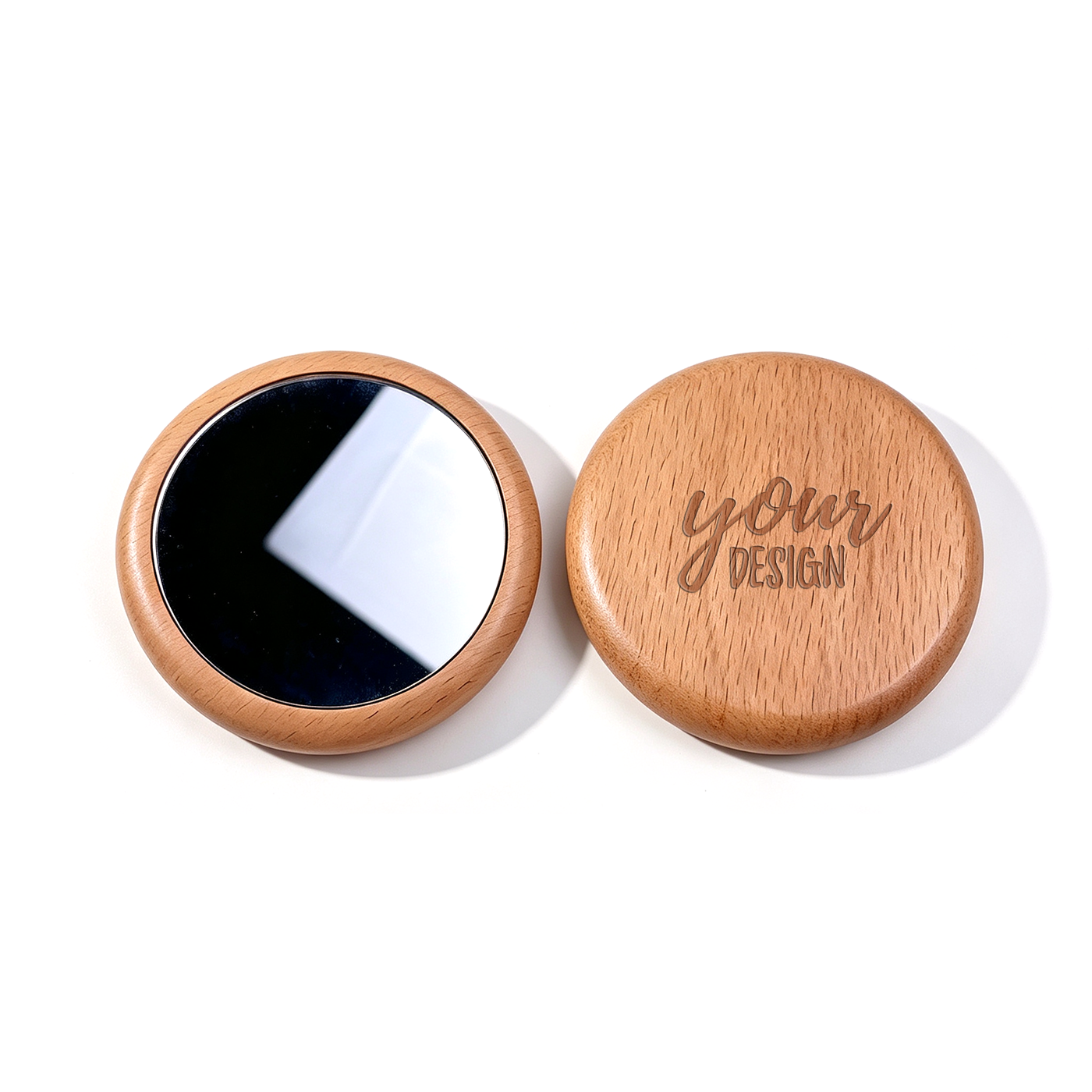 Custom Wooden Portable Pocket Mirror