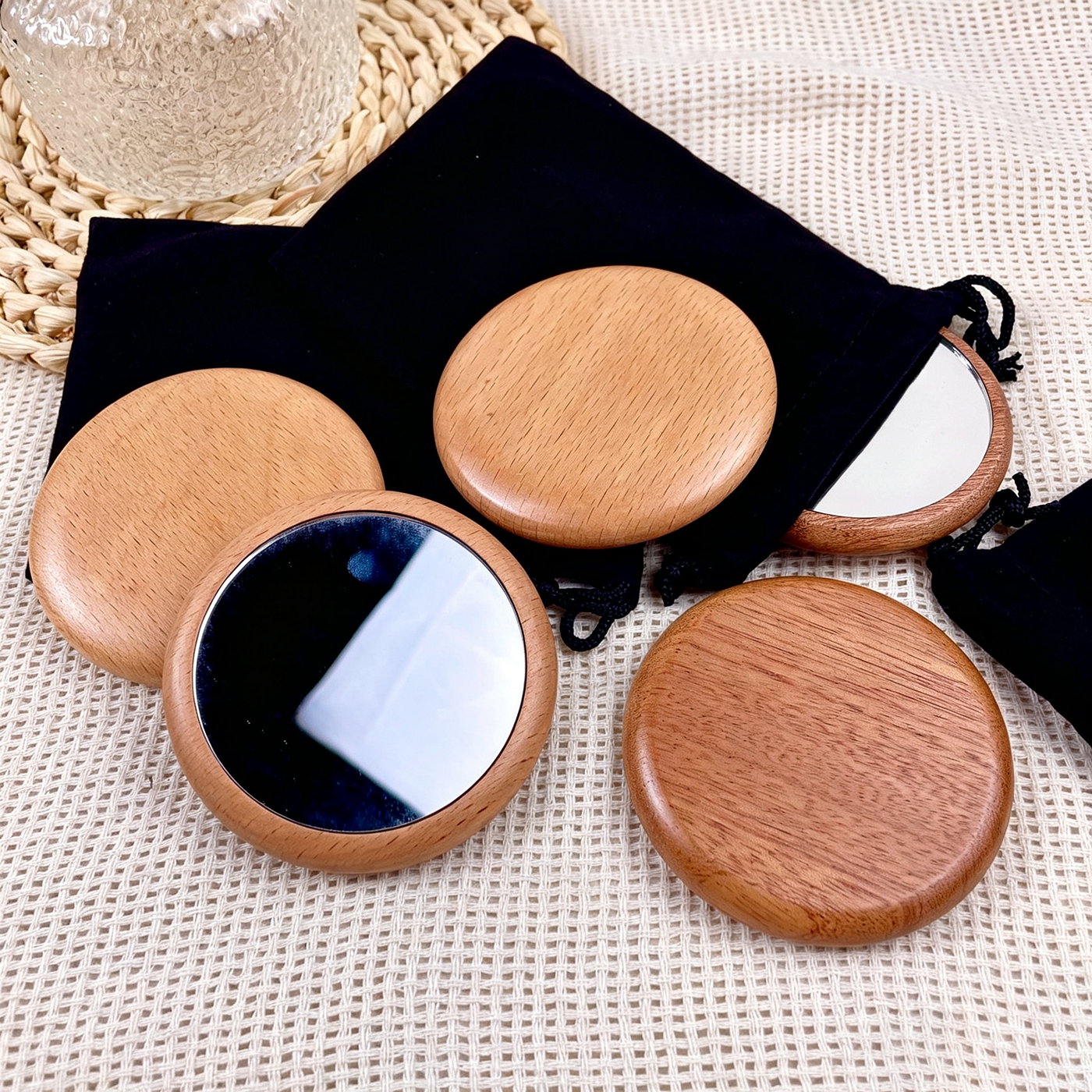 Custom Wooden Portable Pocket Mirror3