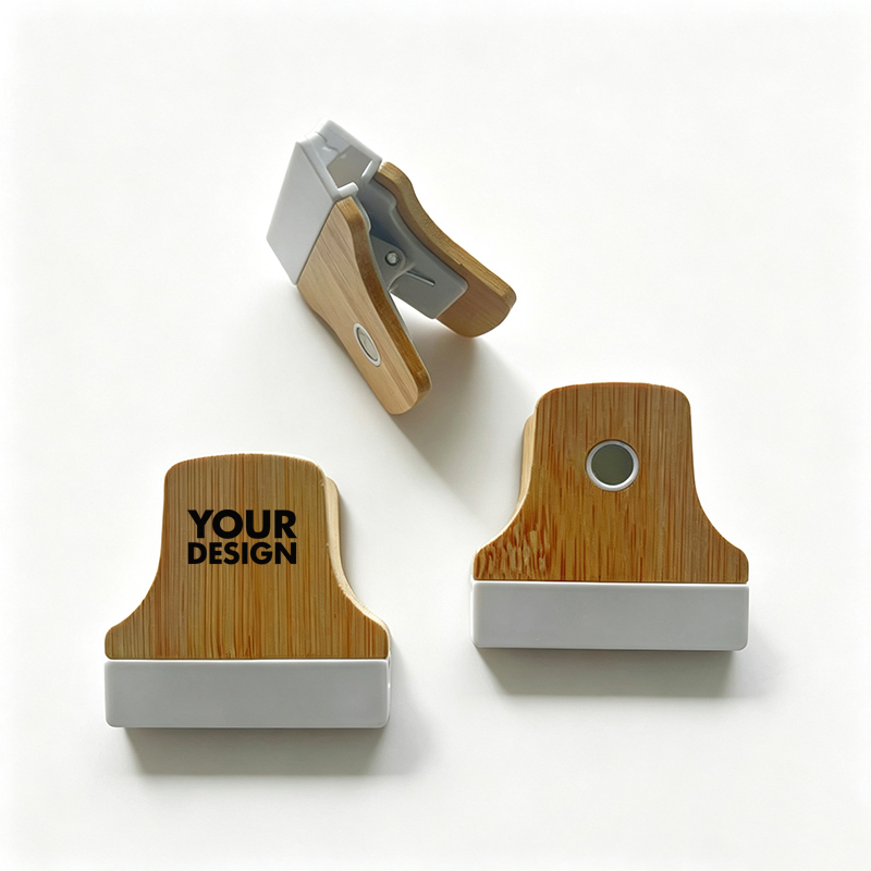 Custom Bamboo Magnetic Bag Sealer Clip