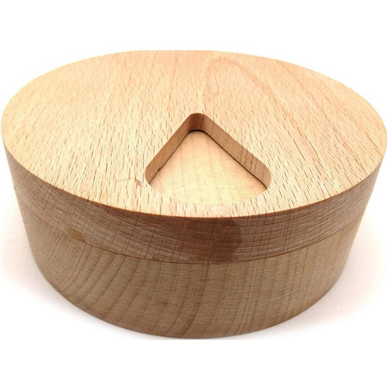 Wooden 7 Grid Round Pill Organizer Box2