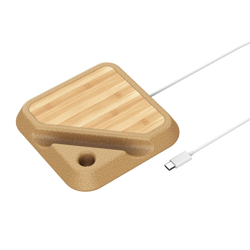 Custom 15W Bamboo Cork 3 in 1 Wireless Charger1