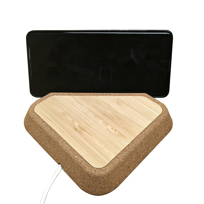 Custom 15W Bamboo Cork 3 in 1 Wireless Charger3
