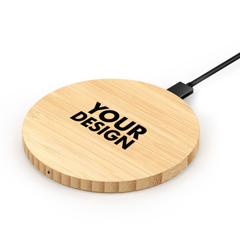 Custom 15W Bamboo Fast Wireless Charger