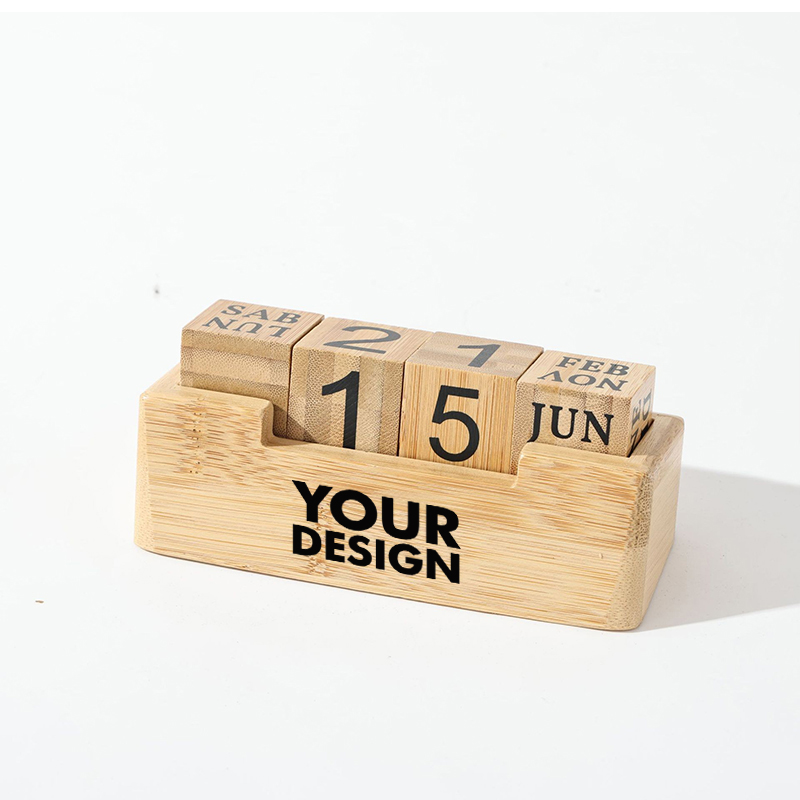Natural Wood Block Calendar