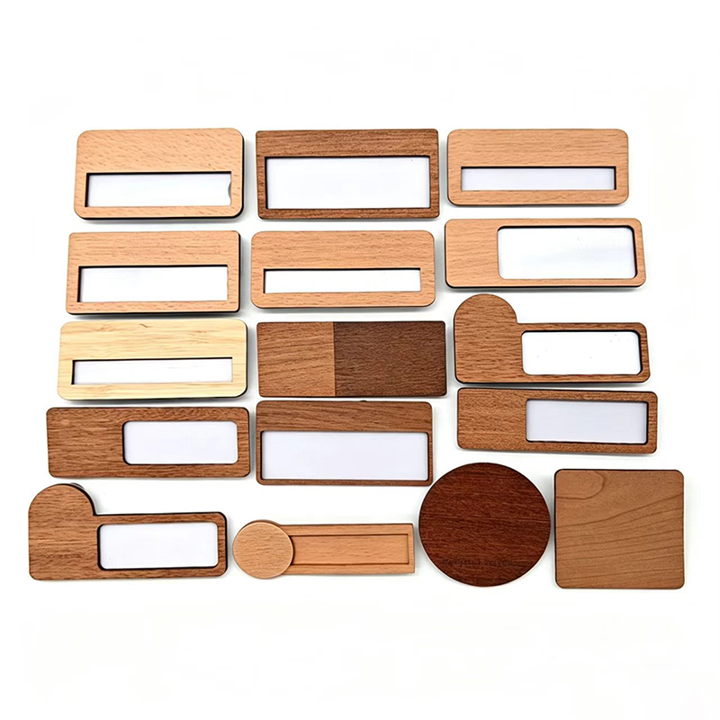 Custom Wooden Employee Name Badge Pin2