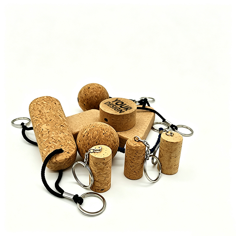 Custom Eco Cork Bottle Stopper Keychain