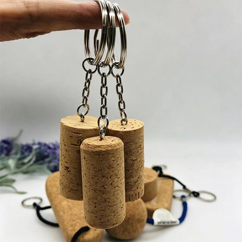 Custom Eco Cork Bottle Stopper Keychain1