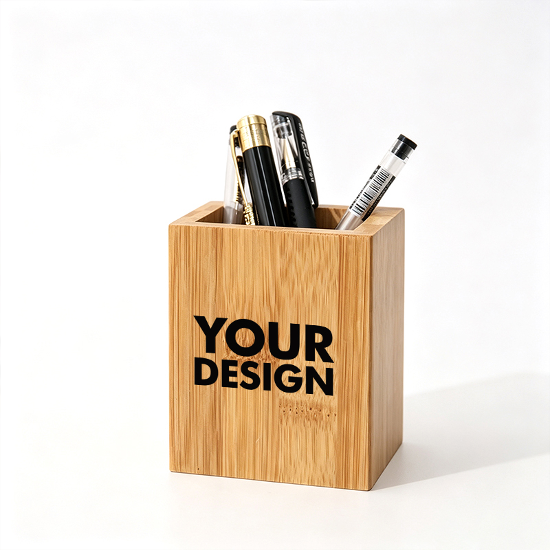 Wooden Desk Pen Holder