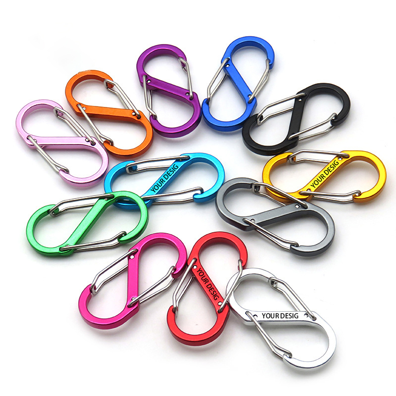 Aluminum 8 Shape Spring Carabiner Clip