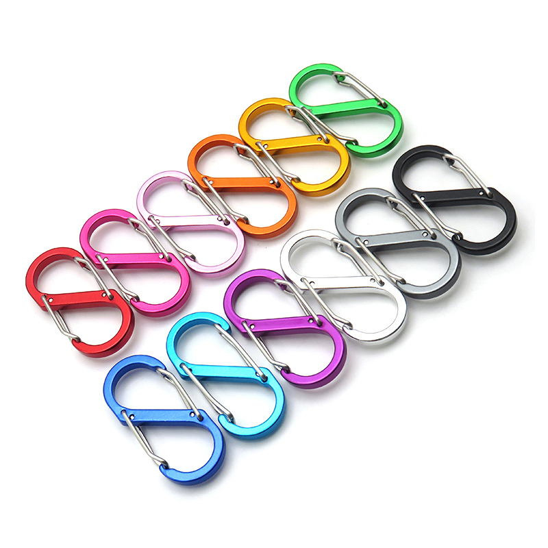 Aluminum 8 Shape Spring Carabiner Clip1