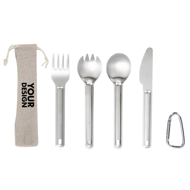 Stainless Steel Travel Cutlery Set With Pouch