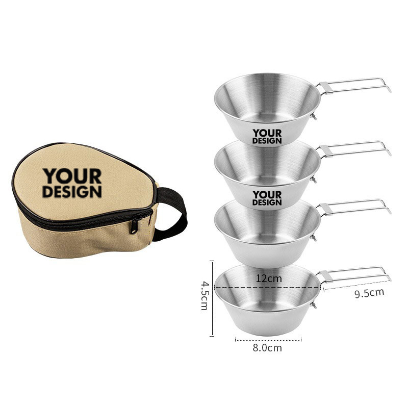 Portable  4 Pack Salad Bowls With Carry Case