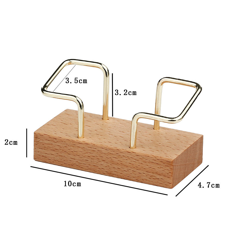 Walnut Wood Brass Business Card Stand2