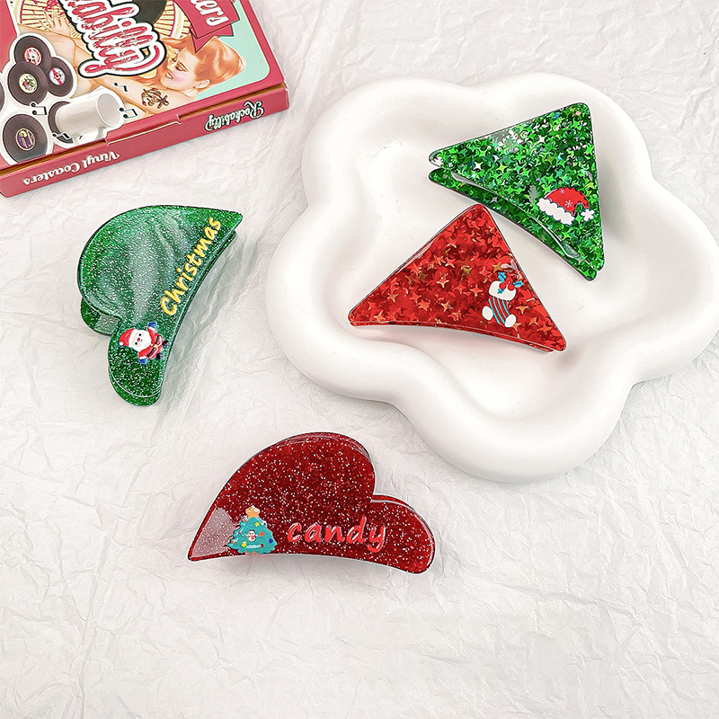 Christmas Glitter Hair Claw Clip