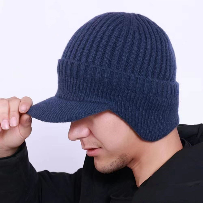 Custom Thick Knitted Ear Flap Winter Hat2