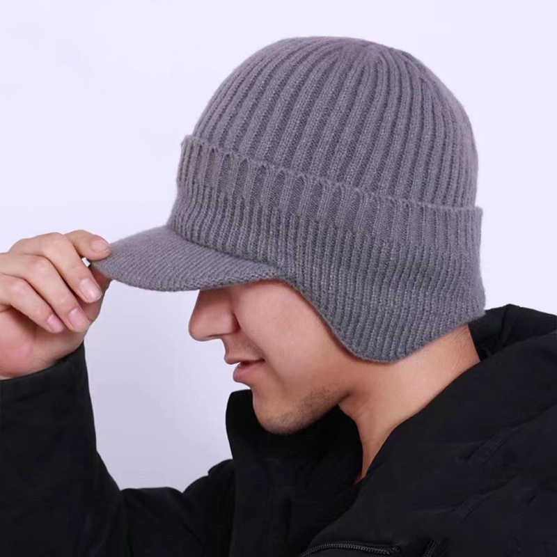 Custom Thick Knitted Ear Flap Winter Hat3